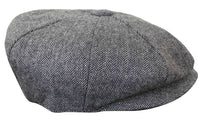HT6364 - Mens Herringbone Tweed Newsboy Peaky Blinders Hat