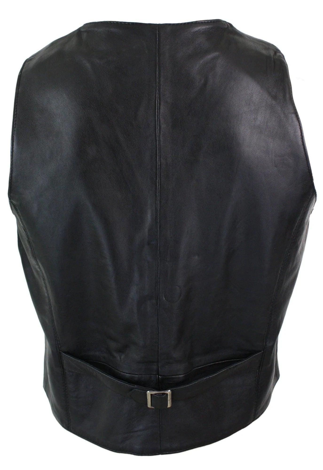 Infinity 153 Napa - Mens Real Leather Gilet Waistcoat Classic Vintage Retro Black