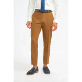 James - Męskie spodnie formalne w kolorze camelowego brązu