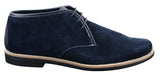 Elong K16 Mens Suede Low Ankle Chelsea Boots Laced Dessert Chukka Shoes Leather Inner Navy