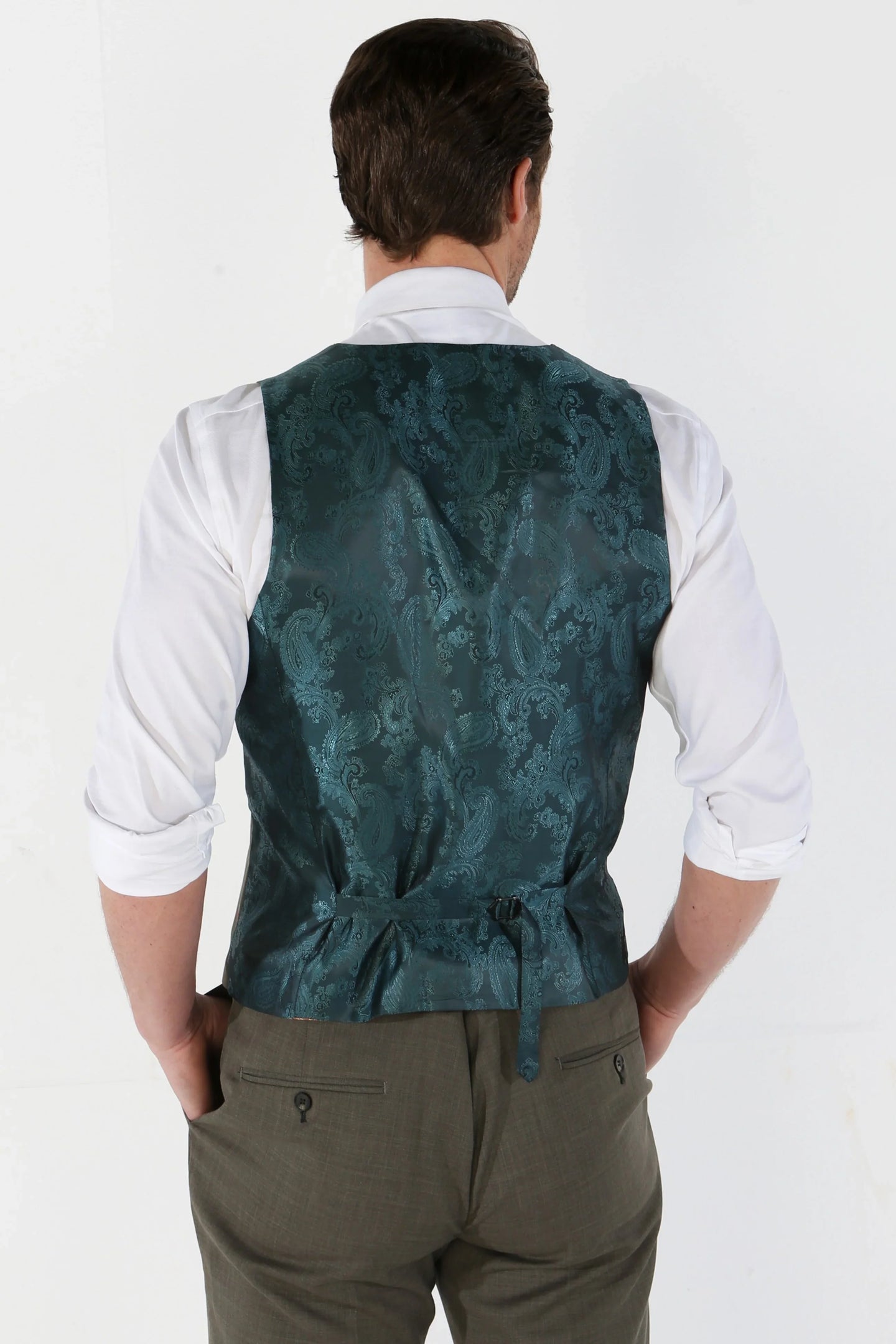Kurt - Men's Sage Tailored Fit Waistcoat
