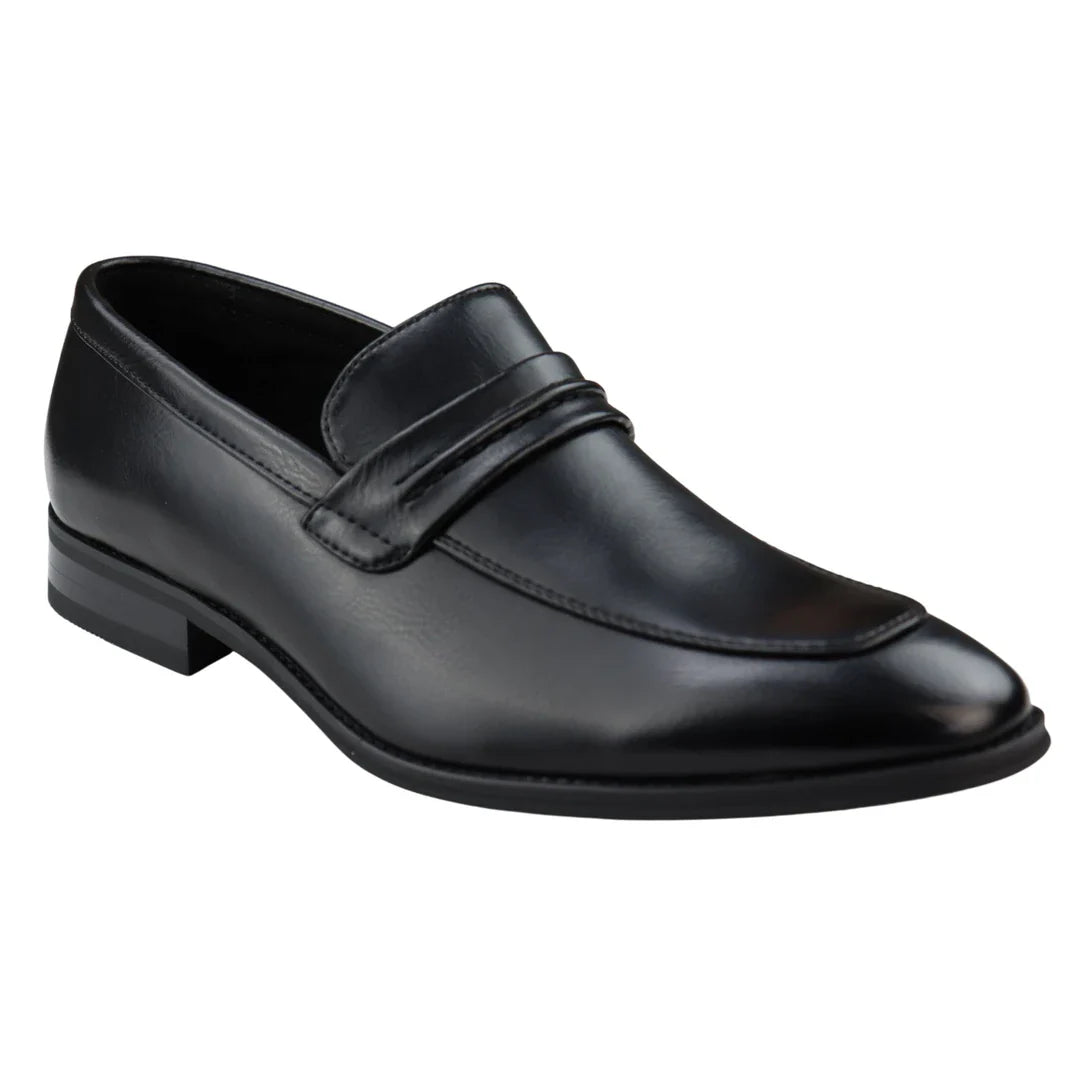 Men's Moccasin Black Loafers Shoes Leather Lined Slip On Smart Formal Shoe