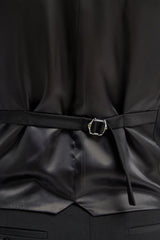 Malibu - Czarna kamizelka męska o dopasowanym kroju