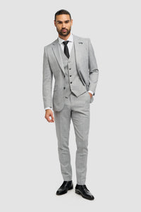 Malibu - Men's Grey 3 Piece Tailored Fit Suit