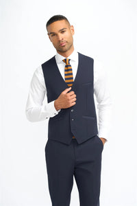 Malibu - Men's Navy 3 Piece Tailored Fit Suit