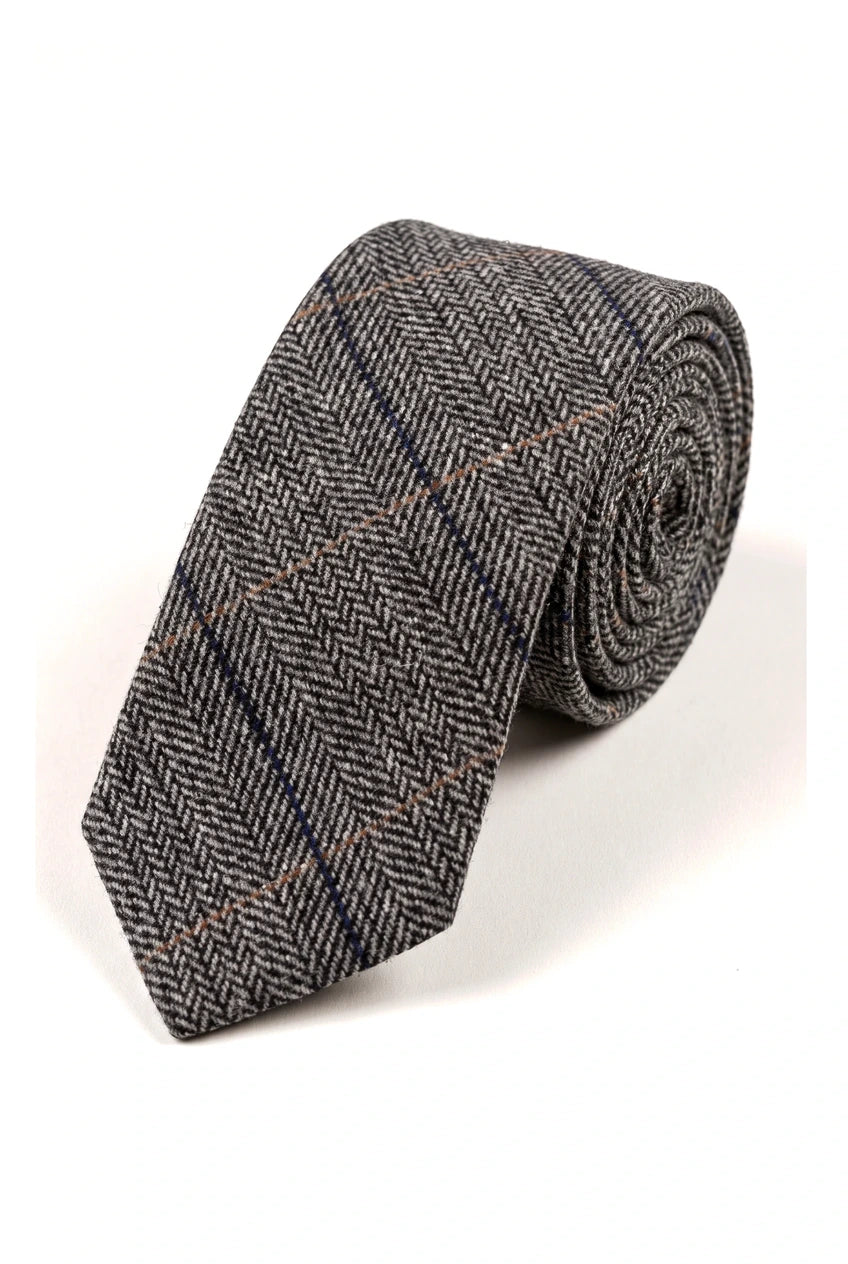 Krawaty męskie Marc Darcy Tweed w jodełkę z teksturą Klasyczne vintage retro DX7