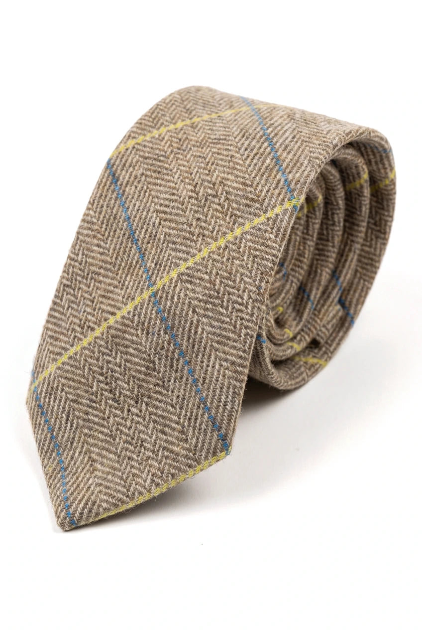 Krawaty męskie Marc Darcy Tweed w jodełkę z teksturą Klasyczne vintage retro DX7