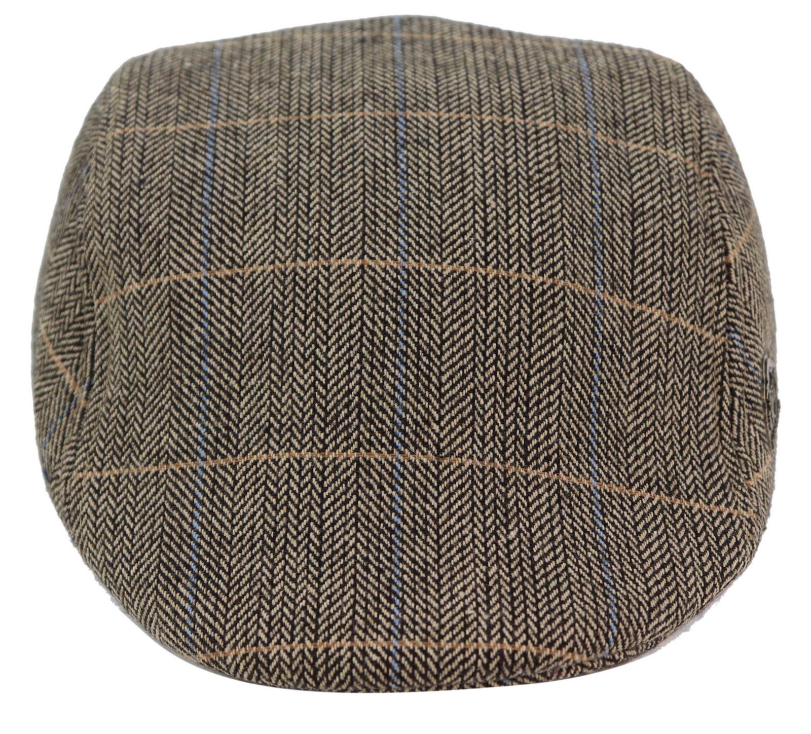 Marc Darcy DX7 Mens Tweed Vintage Retro Grandad Flat Caps Hats Peaky Blinders Check Classic