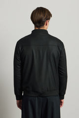 Męska czarna minimalistyczna elegancka kurtka typu bomber