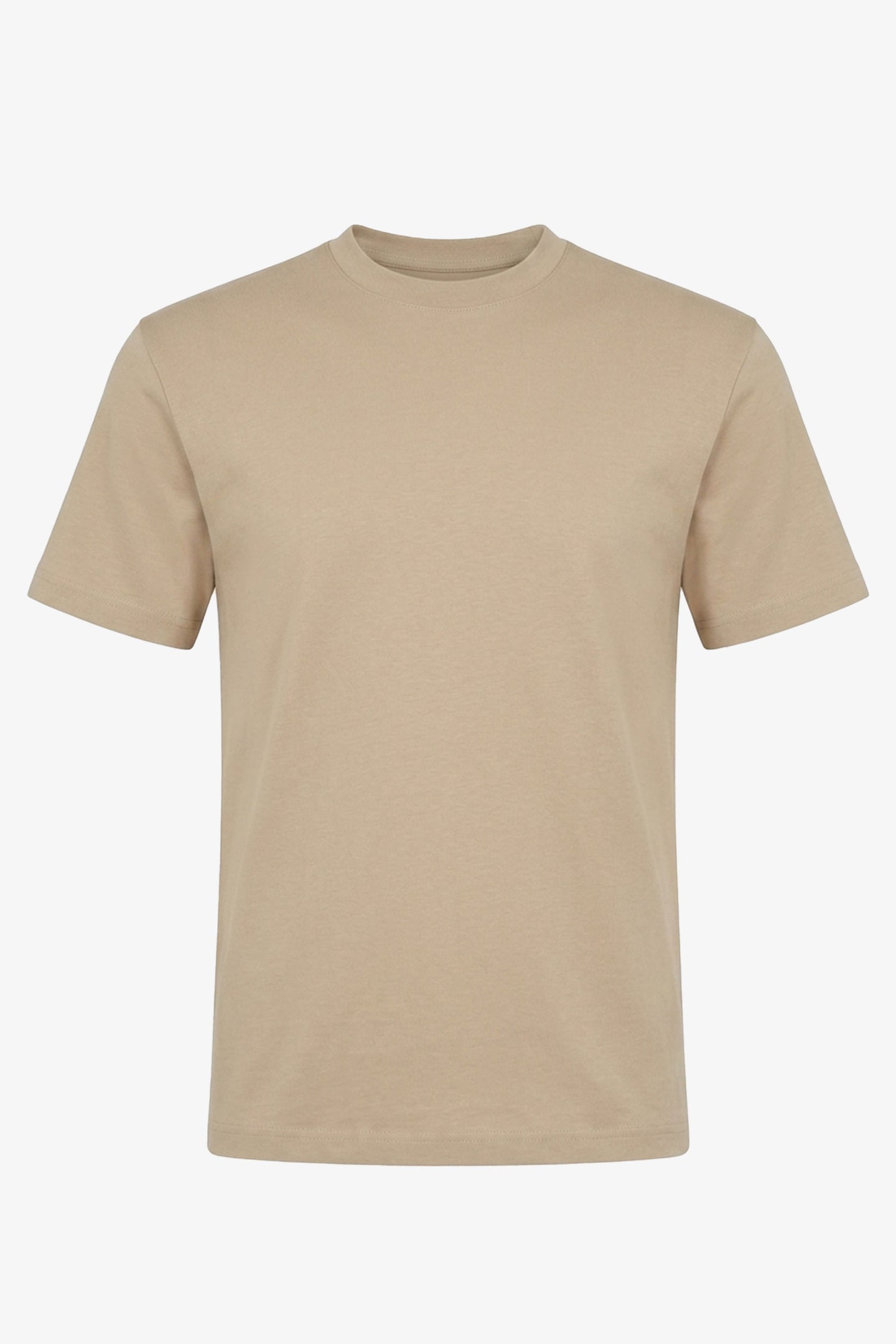 Klasyczny brązowy bawełniany T-shirt męski