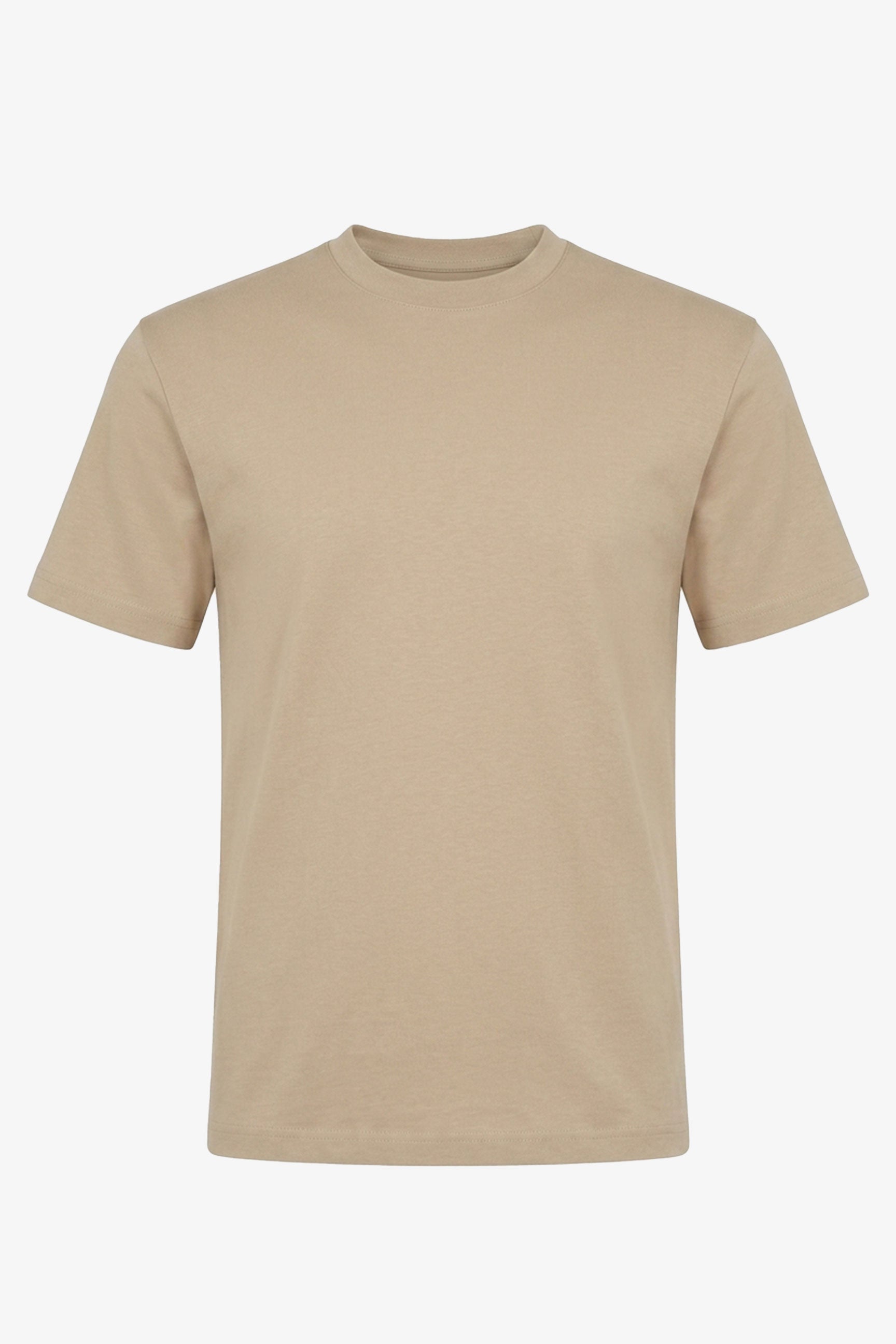 Klasyczny brązowy bawełniany T-shirt męski