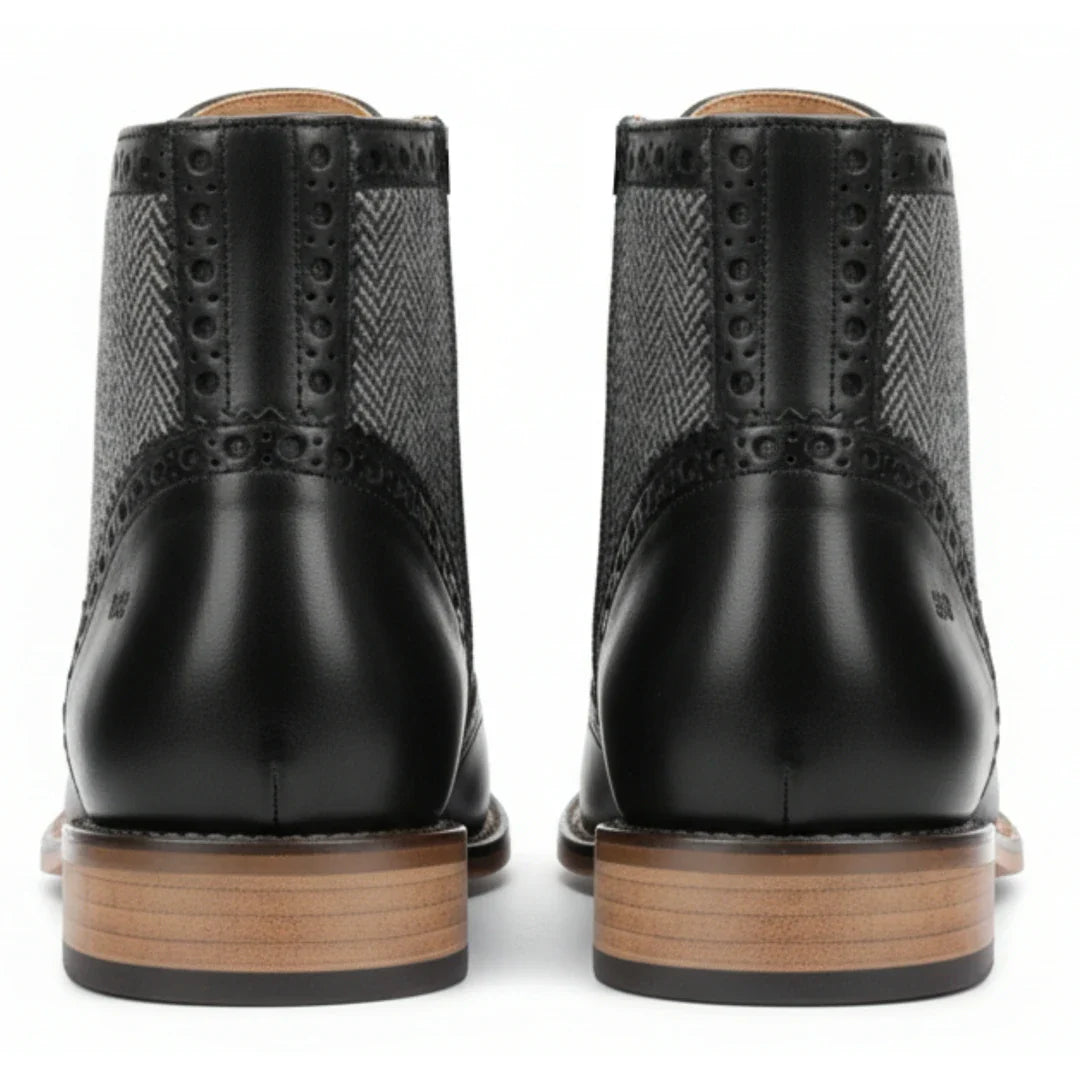 Męskie botki typu brogsy z zapięciem na rzep