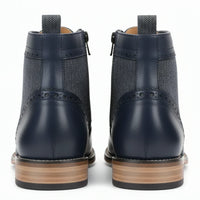 Męskie botki typu brogsy z zapięciem na rzep