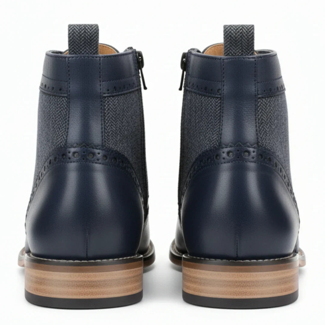 Męskie botki typu brogsy z zapięciem na rzep