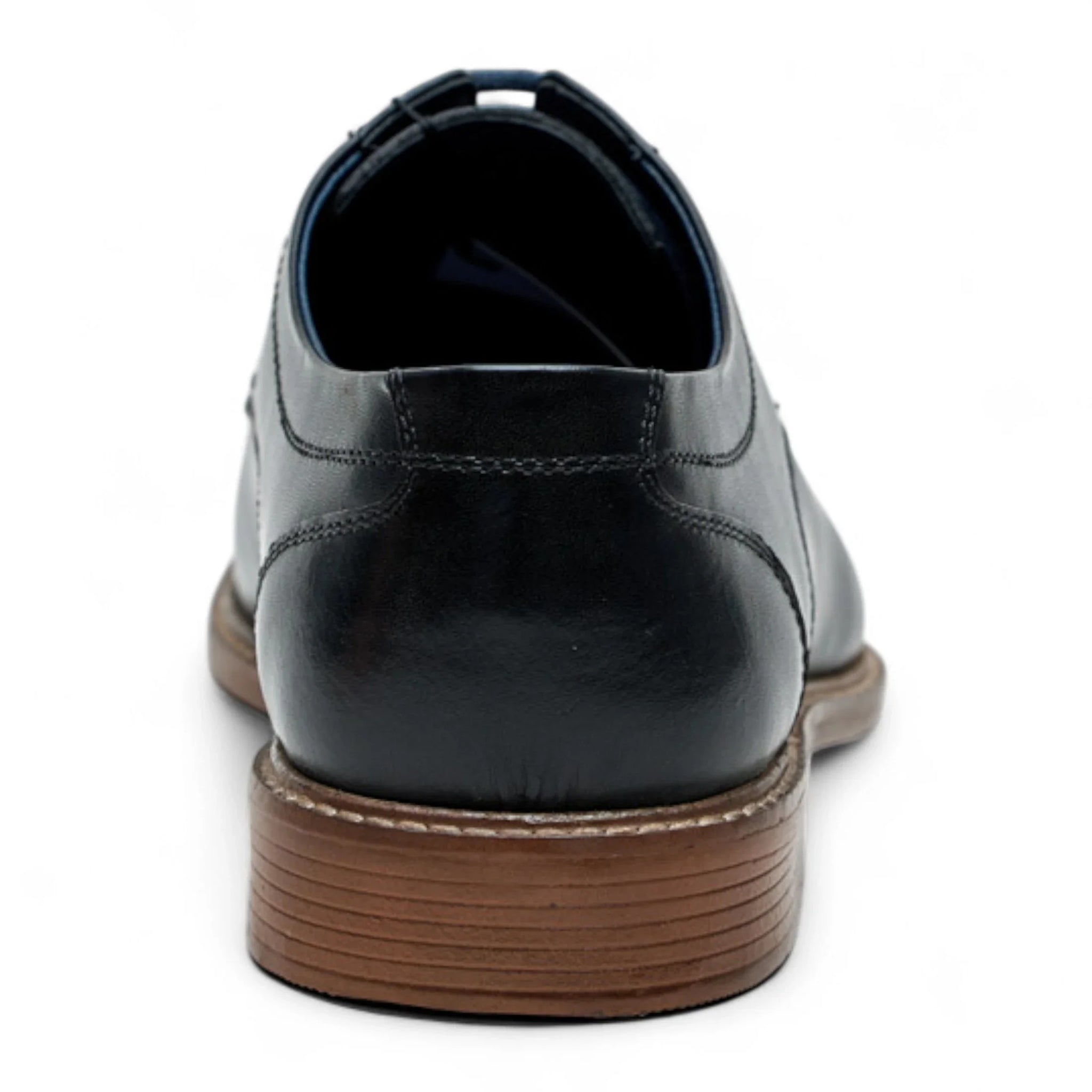 Męskie czarne skórzane, polerowane, proste, formalne buty typu derby