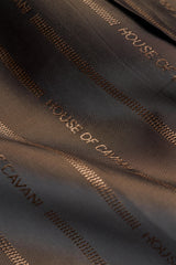 Męski brązowy płaszcz z mieszanki wełny w pepitkę z tweedu