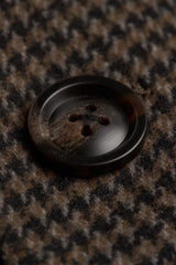 Męski brązowy płaszcz z mieszanki wełny w pepitkę z tweedu