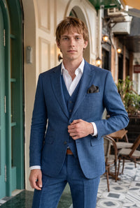 Męska poszetka z mieszanki wełny tweedowej w kolorze antracytowym