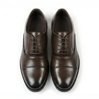 Klasyczne, sznurowane buty Oxford dla mężczyzn z noskiem typu cap-toe
