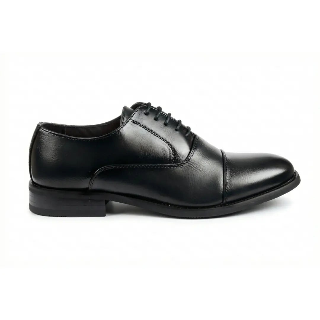 Klasyczne, sznurowane buty Oxford dla mężczyzn z noskiem typu cap-toe