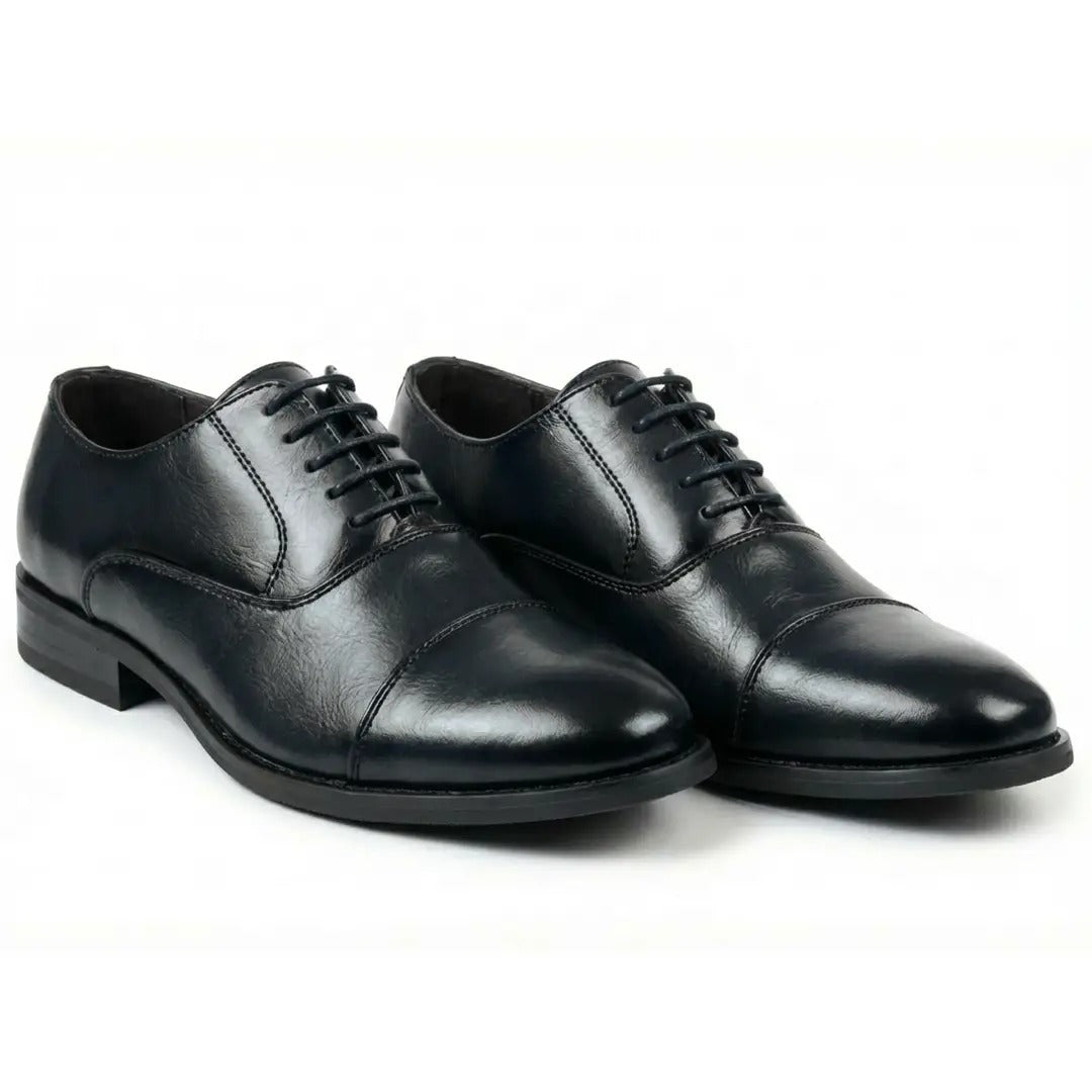 Klasyczne, sznurowane buty Oxford dla mężczyzn z noskiem typu cap-toe