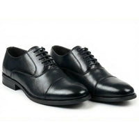 Klasyczne, sznurowane buty Oxford dla mężczyzn z noskiem typu cap-toe