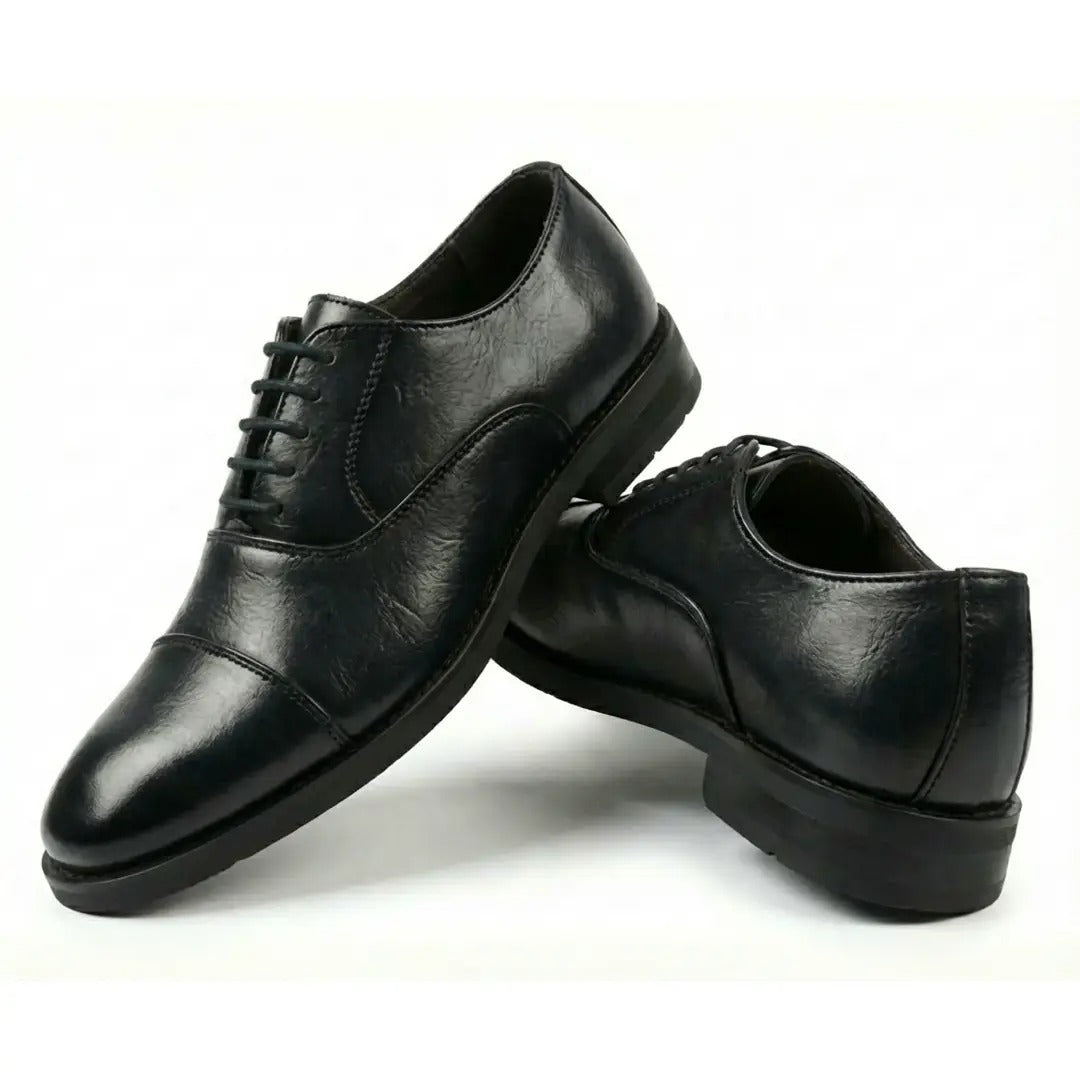 Klasyczne, sznurowane buty Oxford dla mężczyzn z noskiem typu cap-toe
