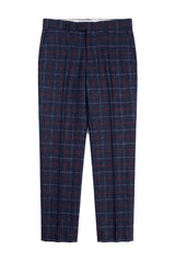 Rover - Męskie niebieskie spodnie ślubne Tweed w kratkę