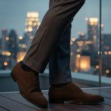 Męskie buty typu oksford ze sztucznego zamszu, sznurowane