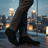 Męskie buty typu oksford ze sztucznego zamszu, sznurowane