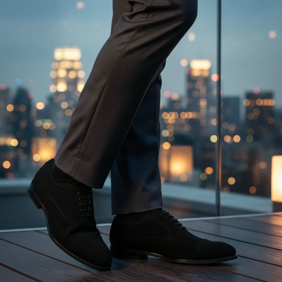 Męskie buty typu oksford ze sztucznego zamszu, sznurowane