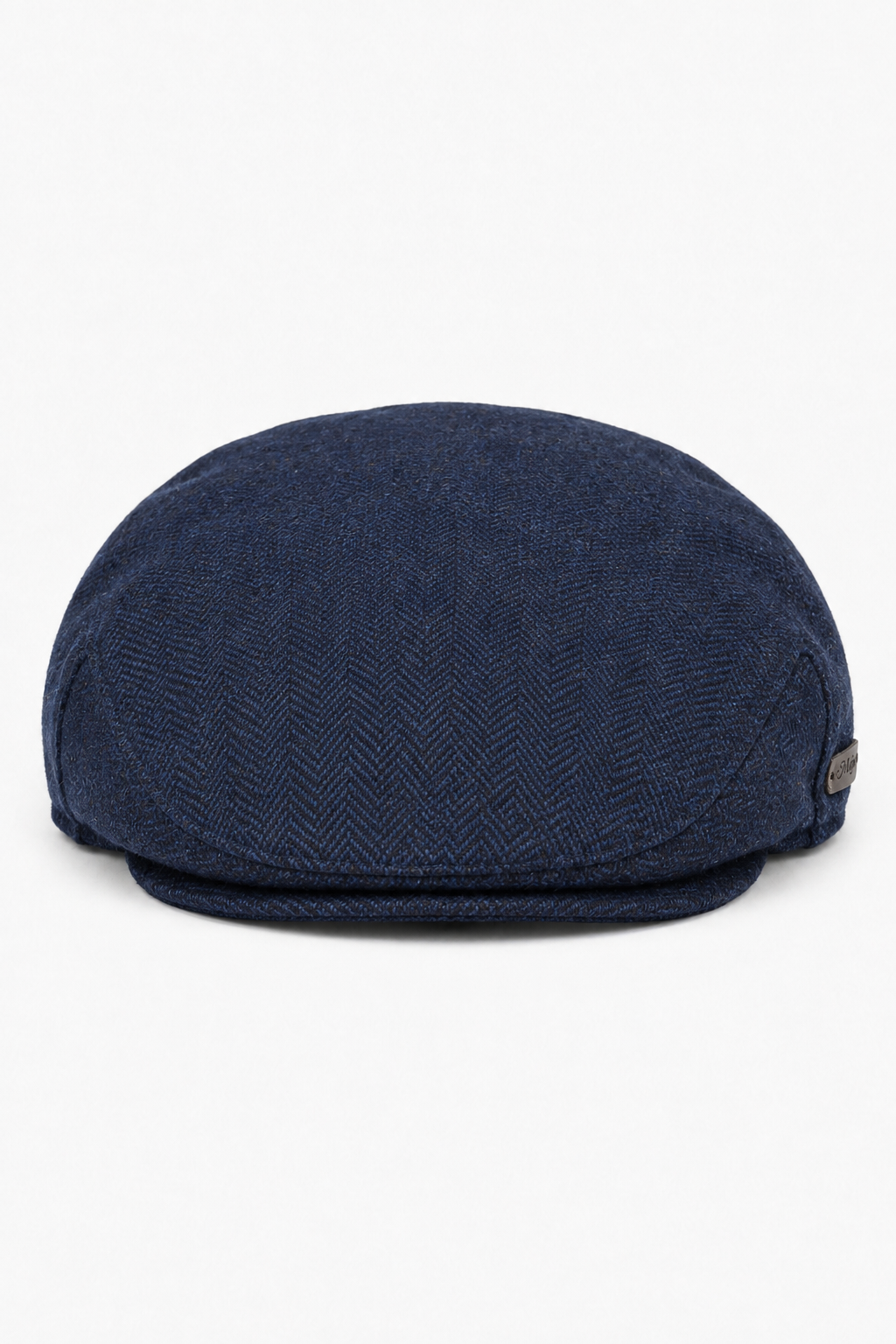 Męska czapka z daszkiem z wełny w jodełkę, granatowy tweed, klasyczna, unisex z lat 20. XX wieku Del Boy
