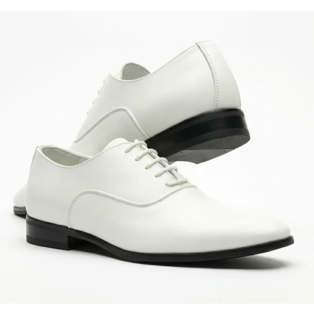 Męskie formalne buty typu oksford ze skóry lakierowanej PU