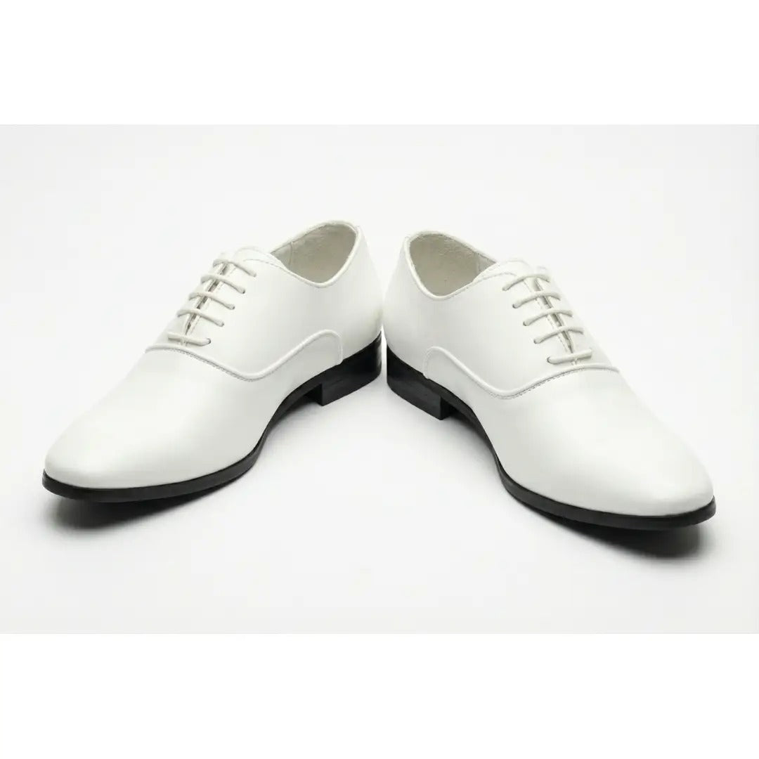 Męskie formalne buty typu oksford ze skóry lakierowanej PU