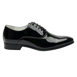 Męskie formalne buty typu oksford ze skóry lakierowanej PU