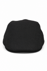 Męska czapka Grandad Baker Flat Black z 8 panelami z tweedu w stylu vintage, klasyczna, elegancka, swobodna, lata 20. XX wieku