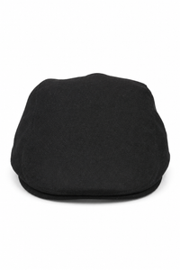 Męska czapka Grandad Baker Flat Black z 8 panelami z tweedu w stylu vintage, klasyczna, elegancka, swobodna, lata 20. XX wieku