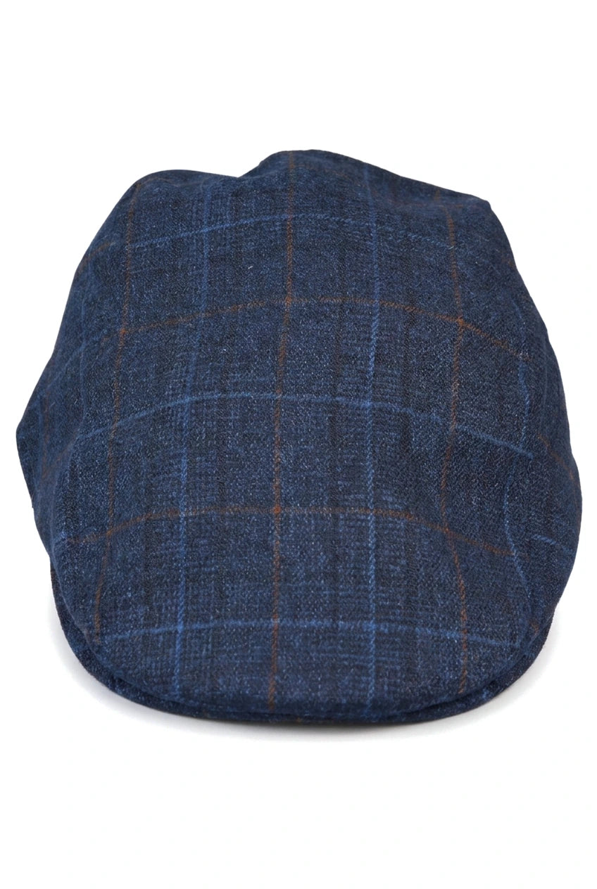 Męska czapka Grandad Baker Flat Navy z 8 panelami tweedowymi w stylu vintage, klasyczna, elegancka, swobodna, lata 20. XX wieku