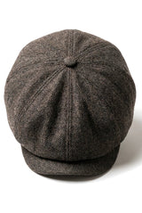Męska czapka z daszkiem w jodełkę Newsboy Classic – brązowa