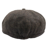 Męska czapka z daszkiem w jodełkę Newsboy Classic – brązowa