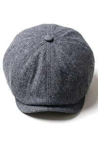 Męska czapka z daszkiem w jodełkę Newsboy Classic – szara