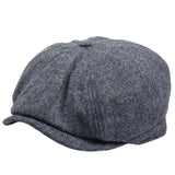 Męska czapka z daszkiem w jodełkę Newsboy Classic – szara
