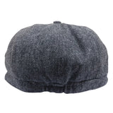 Męska czapka z daszkiem w jodełkę Newsboy Classic – szara