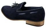Mens Italian Slip On Driving Shoes Loafers Tassle Suede Leather Blue Black Brown