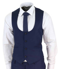 Mens Navy 3 Piece Wedding Suit