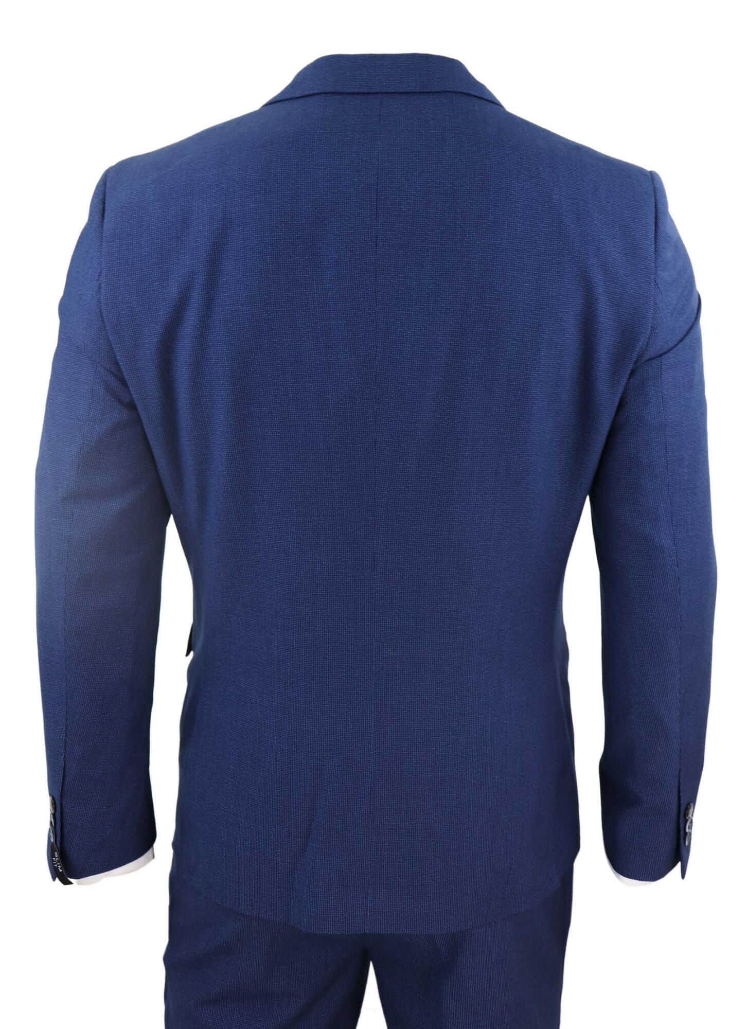 Mens Navy-Blue 3 Piece Wedding Suit