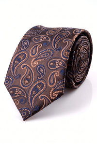 Męski granatowy krawat w stylu paisley