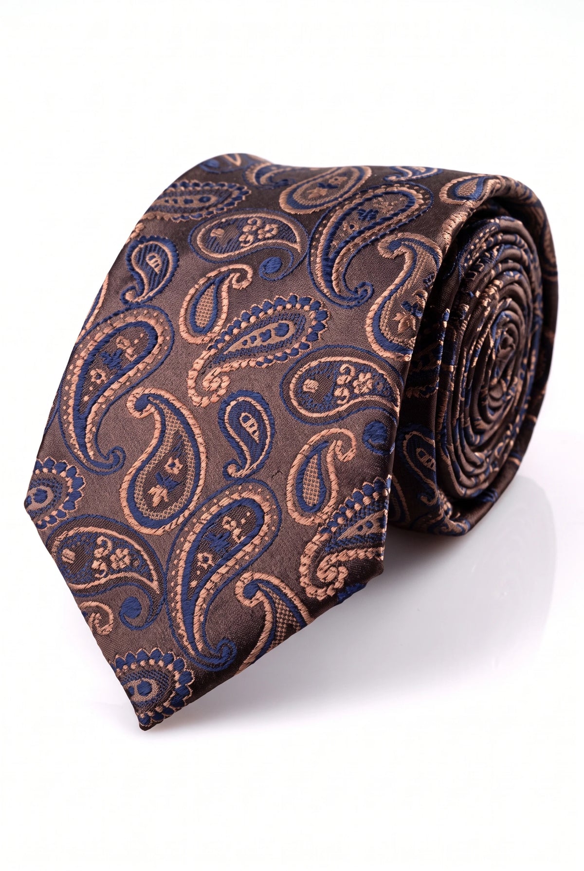 Męski granatowy krawat w stylu paisley