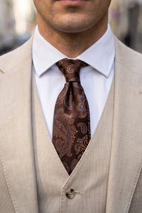 Męski granatowy krawat w stylu paisley