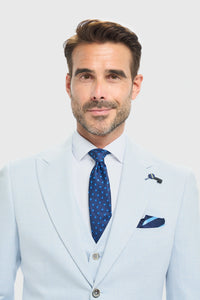 Męska marynarka w kolorze jasnoniebieskim, dopasowana